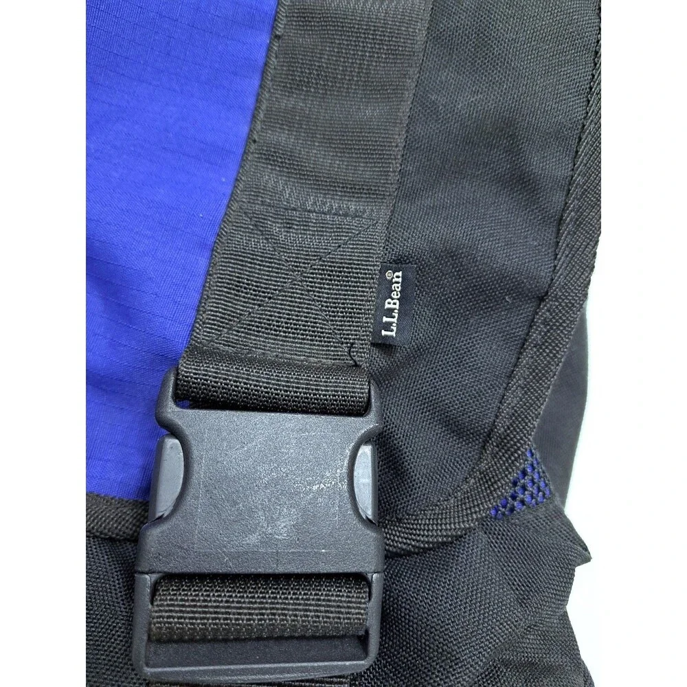 LL Bean Big Briefcase Messenger Bag Laptop Crossbody Black Blue Travel OFM42